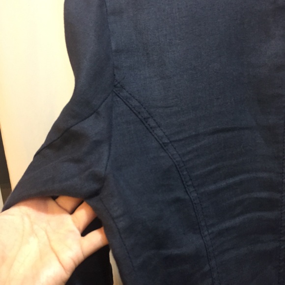 Dark blue linen blazer - Picture 5 of 7